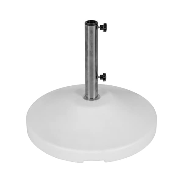 Fillable 120lb Capacity Free Standing Umbrella Base, White, Commercial